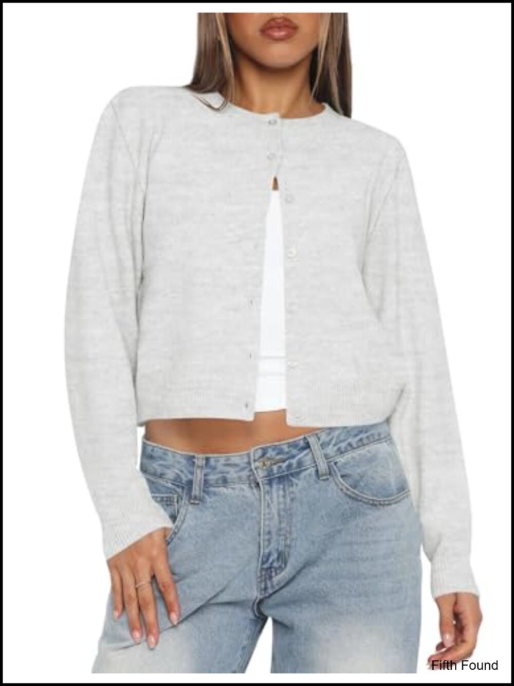 Cropped Cardigan Sweater Women Lightweight Knit Button Up Long Sleeve